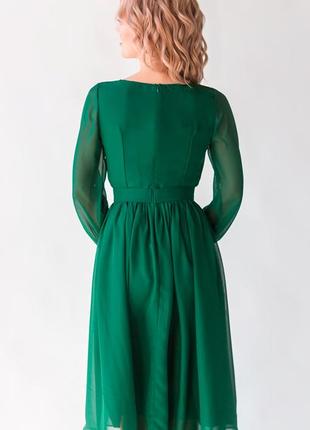 Cocktail dress with keyhole neckline | Sage | Emerald6 photo