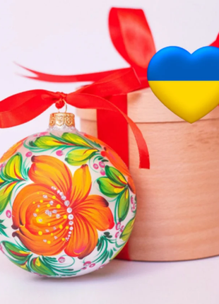 PETRYKIVKA Rowanberry Flower Christmas Ornament Hand Painted