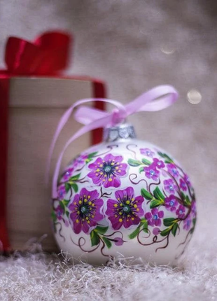 Owl Family on Sakura Ornament, Personalized Hand Painted Ornament6 photo