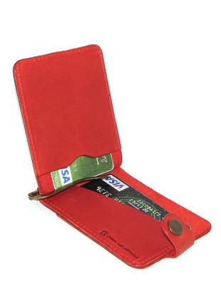 Gift set DNK Leather №5 (clip + key holder) red6 photo