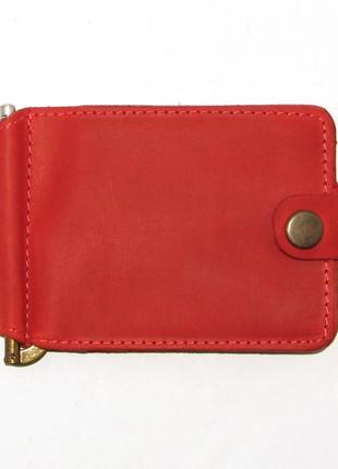 Gift set DNK Leather №5 (clip + key holder) red2 photo