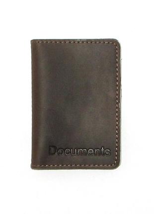 Gift set DNK Leather No. 10 (clip + cover for rights, ID passport) brown2 photo