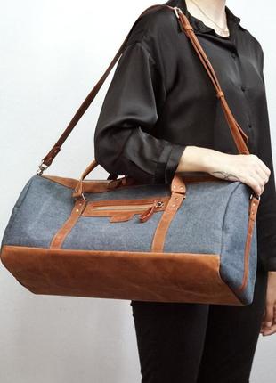 Leather Duffel bags Weekend bag Travel bag + 2 Dopp Kit bag as a gift4 photo