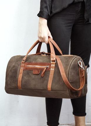 Leather Travel bag Duffel bags Weekend bag + 2 Dopp Kit bag as a gift5 photo