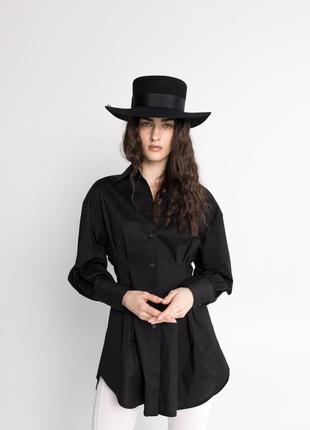 Black fitted cotton shirt4 photo