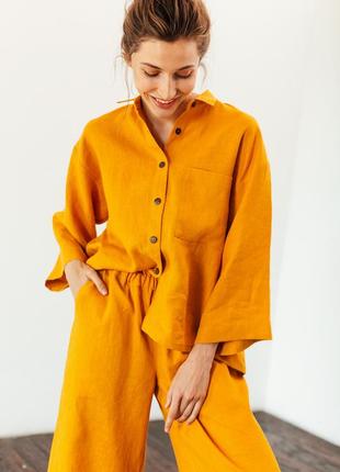 Soft Linen 2 Piece Set: Linen Shirt and Pants2 photo