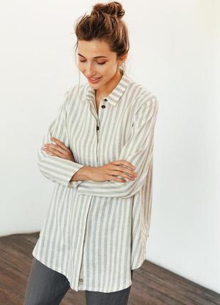 Oversized Striped Linen Shirt