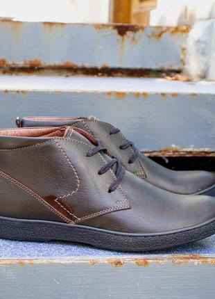 Brown men's boots with a stitched sole. Quality and comfort!5 photo