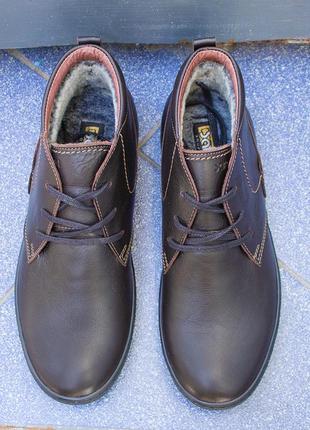 Brown men's boots with a stitched sole. Quality and comfort!6 photo