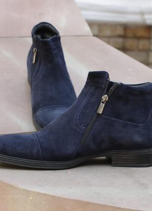 Suede men's boots "Rondo" blue color. Stylish and comfortable!3 photo