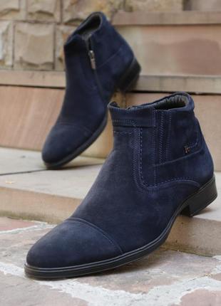 Suede men's boots "Rondo Z 8" blue color. Stylish and comfortable!4 photo
