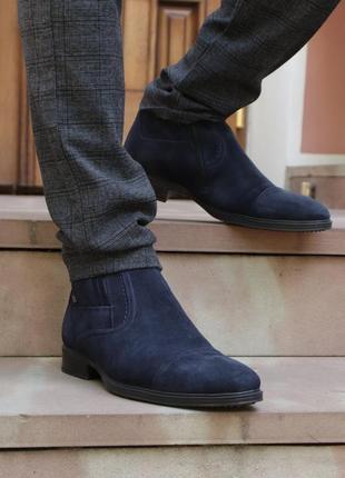 Suede men's boots "Rondo Z 8" blue color. Stylish and comfortable!7 photo
