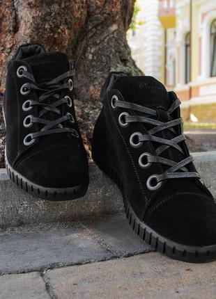 Suede winter shoes for men. Choose stylish black shoes!4 photo