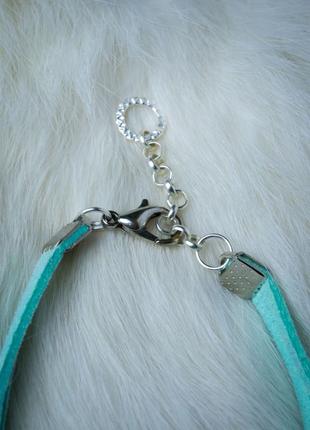 Suede bracelet - amulet with a clover4 photo