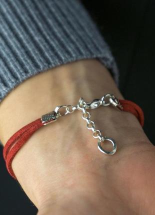 Suede bracelet - amulet with a paw charm4 photo