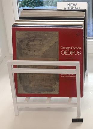 Vinyl holder // Holds up to 90 LP // White metal rack5 photo