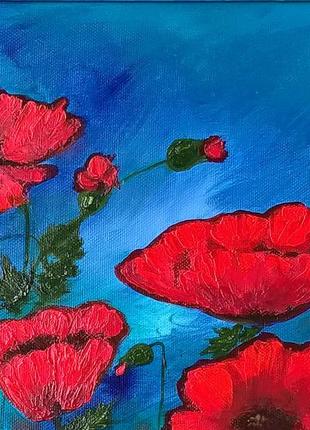 Poppy Field Painting. Red poppies canvas wall art5 photo