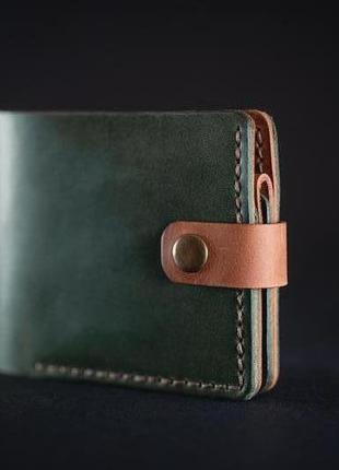 Unique wallet, Leather wallet, Mini wallet for men, Green men's wallet, Personalized wallet1 photo