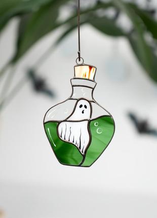 Ghost stained glass window hangings