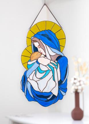 Virgin Mary stained glass window hangings2 photo