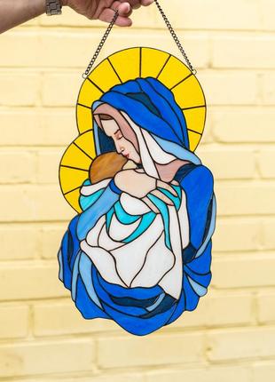 Virgin Mary stained glass window hangings3 photo