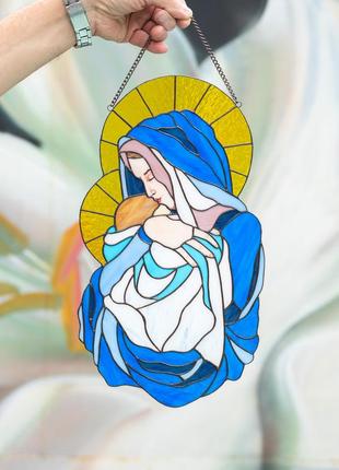 Virgin Mary stained glass window hangings4 photo