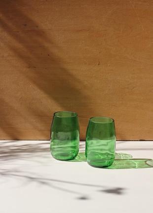 Upcycled beer bottle glasses, green, Eco friendly kitchen7 photo