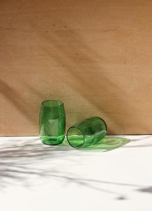 Upcycled beer bottle glasses, green, Eco friendly kitchen8 photo