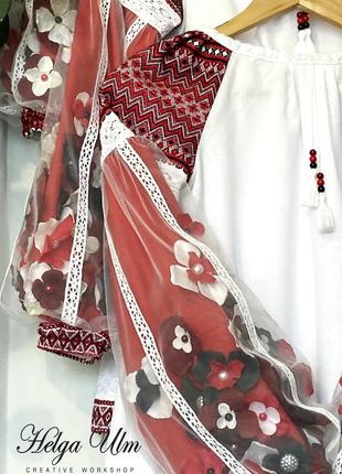Embroidered tunic dress MartsyPani-summer black and red9 photo