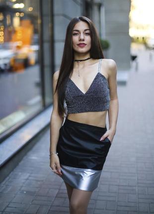 Black skirt with silver insert SkinSkirt7 photo