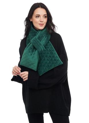 Stylish double-sided velvet scarf green-black , unisex