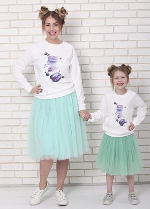 Mint Tulle skirt AIRSKIRT Family Look Set (adult & kids tulle skirts)