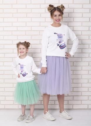 Lavender Violet and lime green Tulle skirt AIRSKIRT Family Look Set (adult & kids tulle skirts)