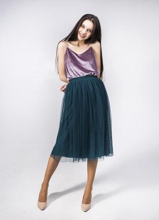 Emerald Green tulle skirt AIRSKIRT CASUAL midi