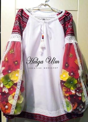 Embroidered tunic dress MartsyPani summer orange9 photo