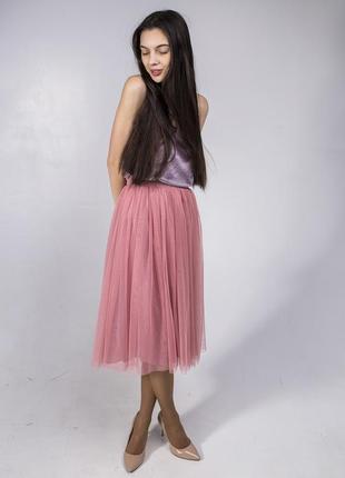 Dusty Pink tulle skirt AIRSKIRT CASUAL midi8 photo