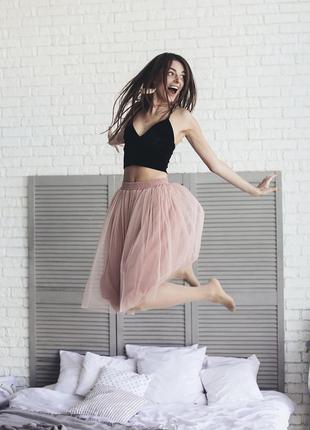Blush pink tulle skirt AIRSKIRT CASUAL midi8 photo