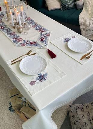 Table runner "Winter beauty" beige 379-21/007 photo