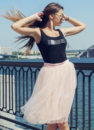 Peach beige tulle skirt AIRSKIRT midi2 photo