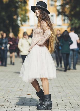 Blush pink tulle skirt AIRSKIRT midi6 photo