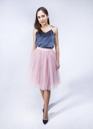 Blush pink tulle skirt AIRSKIRT midi8 photo