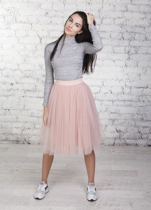 Blush pink tulle skirt AIRSKIRT midi3 photo