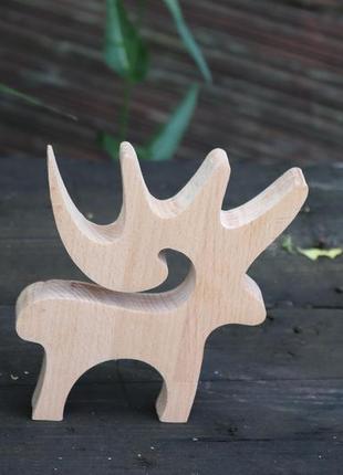 Wooden scandinavian toy interior deer