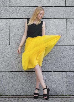 Yellow tulle skirt AIRSKIRT midi6 photo