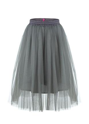Graphite gray tulle skirt AIRSKIRT midi