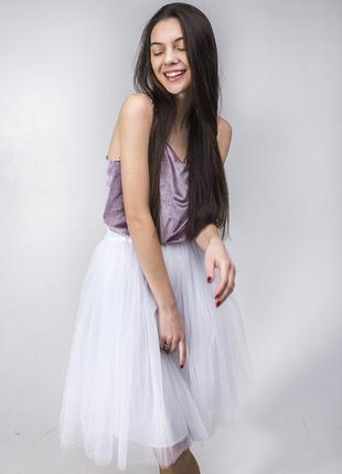 White tulle skirt AIRSKIRT midi8 photo