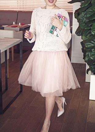 Blush pink tulle skirt AIRSKIRT midi4 photo
