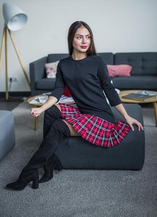 Constructor-dress black Airdress with detachable red tartan skirt7 photo