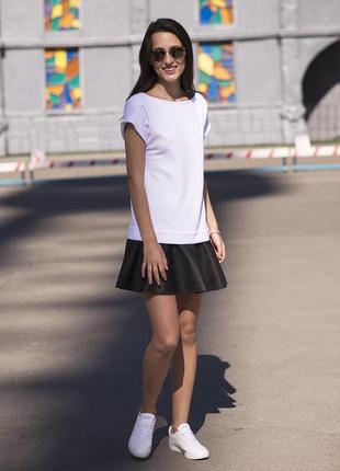 Constructor-dress white Airdress with detachable black skin skirt8 photo