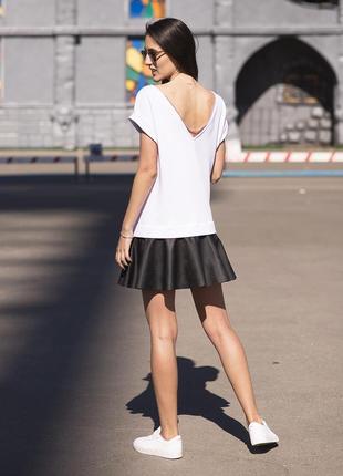 Constructor-dress white Airdress with detachable black skin skirt6 photo
